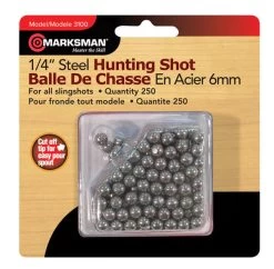 Marksman 1/4" Steel Hunting Shot Slingshot Ammo