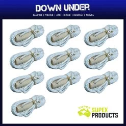 10 X Supex 6mm Single Guy Rope With Wood Runner