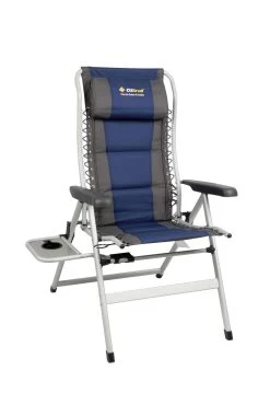 Oztrail Cascade Deluxe 8 Position Recliner Chair With Side Table