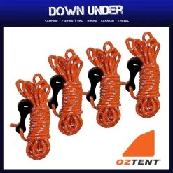 4 X Oztent Long Guy Rope With Clip (Reflective) 5 4 X Oztent Long Guy Rope With Clip (Reflective) -Camping Equipment GUYLONGJVx4 1