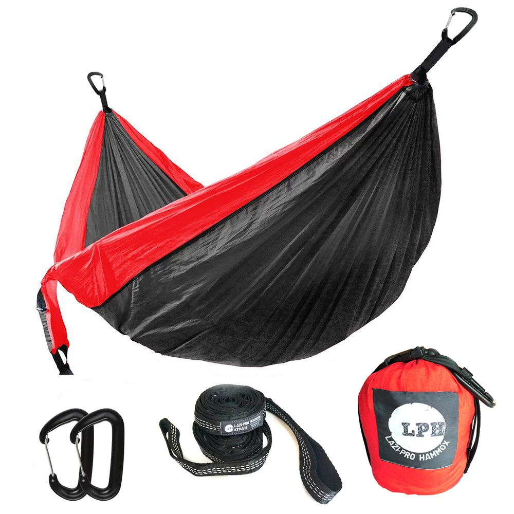 Lazi Pro Parachute Hammock Queen - Black/Red 4 Lazi Pro Parachute Hammock Queen - Black/Red - Image 2