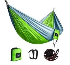 Lazi Pro Parachute Hammock Queen - Lime/Grey