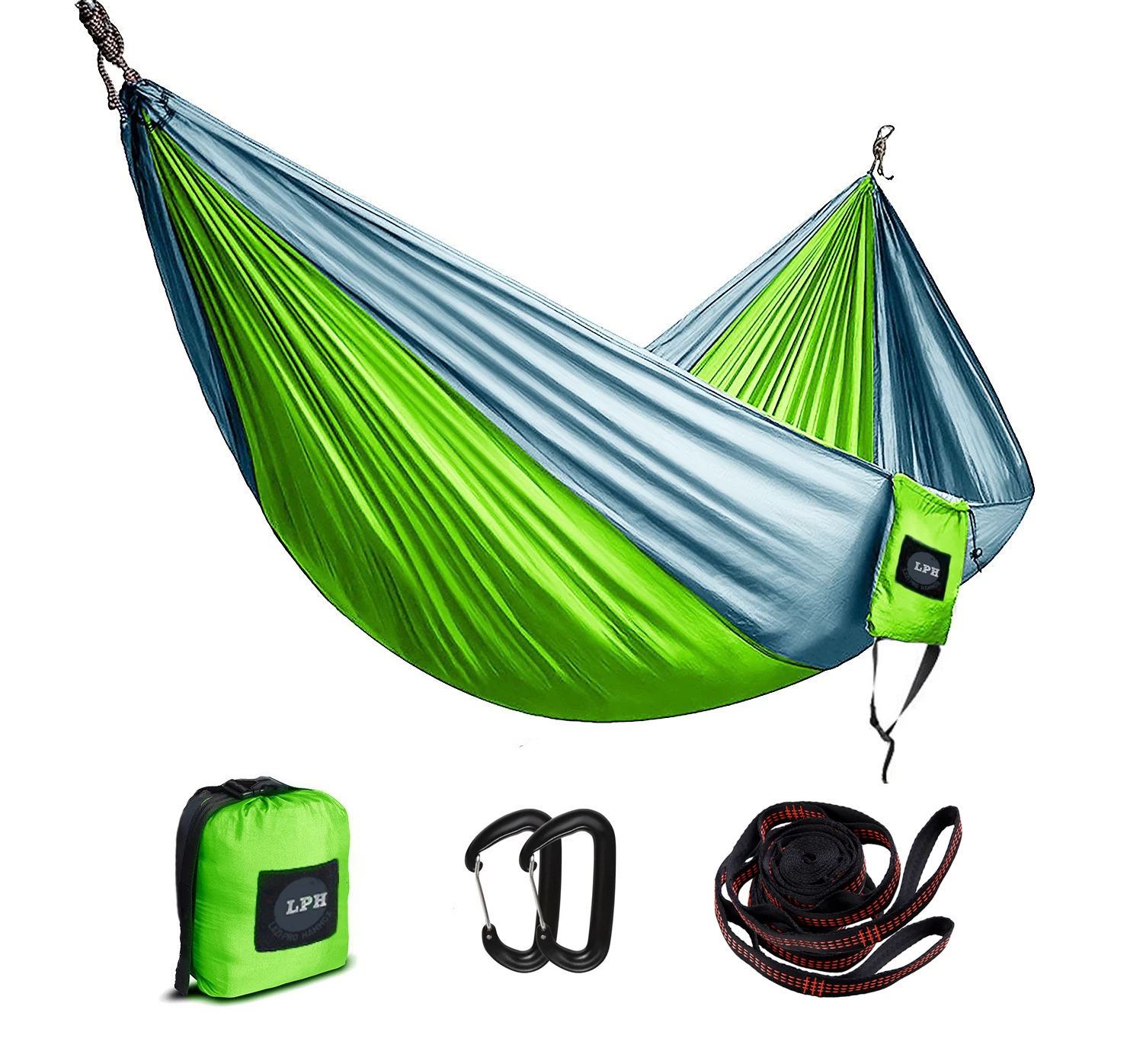 Lazi Pro Parachute Hammock Queen - Lime/Grey 3 Lazi Pro Parachute Hammock Queen - Lime/Grey