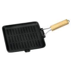 Campfire 28cm Square Frypan Griddle With Folding Handle