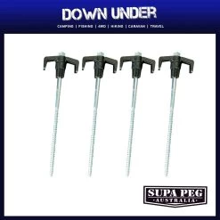 4 X Supa Peg 220mm Galvanised Screw Peg 2.0
