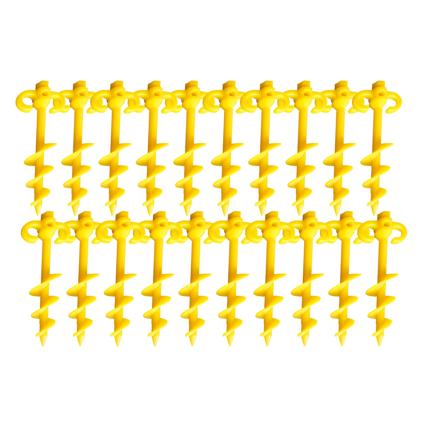 20 X Supa Peg 300mm Screw Peg - Yellow - Polycarbonate 3 20 X Supa Peg 300mm Screw Peg - Yellow - Polycarbonate