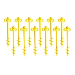 12 X Supa Peg 500mm Screw Peg - Yellow - Polycarbonate