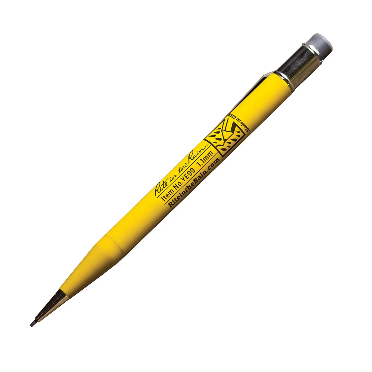 Rite In The Raine Mechanical Pencil W/Clip Refillable - Yellow - Black Lead - (includes 7 Lead Refil 3 Rite In The Raine Mechanical Pencil W/Clip Refillable - Yellow - Black Lead - (includes 7 Lead Refil